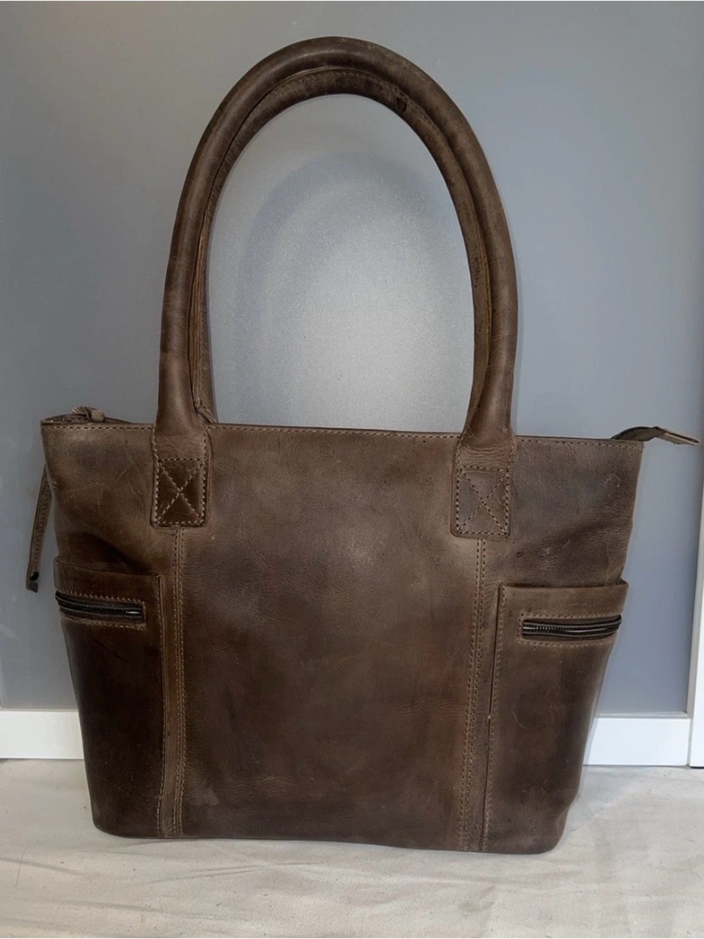 Lady conceal Emerson leather satchel brown carry tote